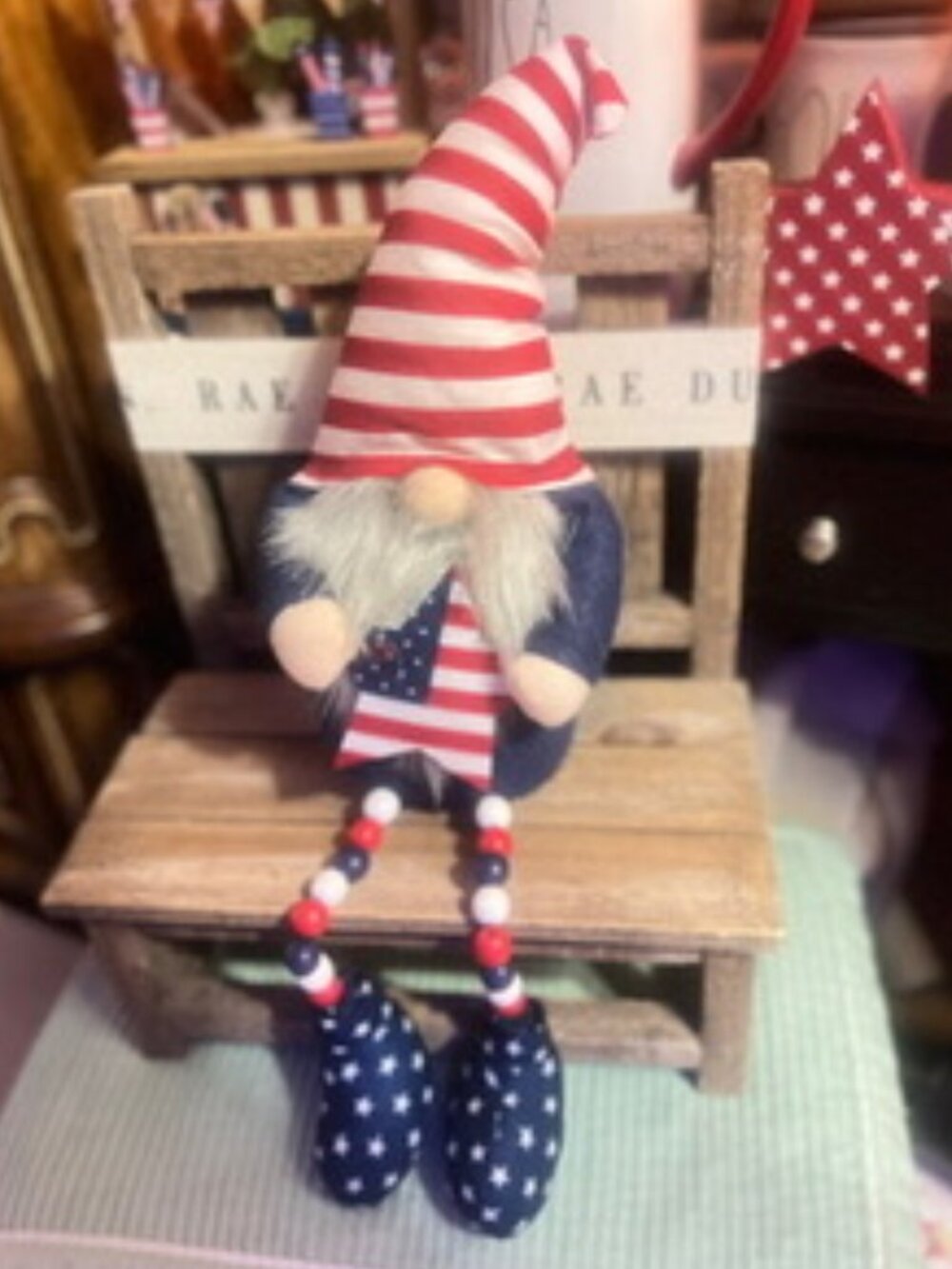 Set of 2 Hobby Lobby Patriotic Gnomes - Stars & Stripes NWOT